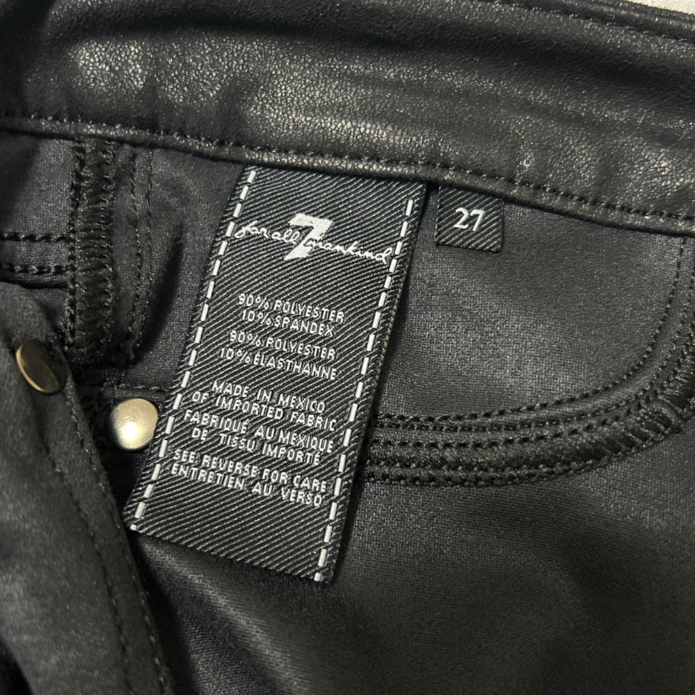 7 For All Mankind Jet Black Skinny Pants - Size 27 - Picture 3 of 4